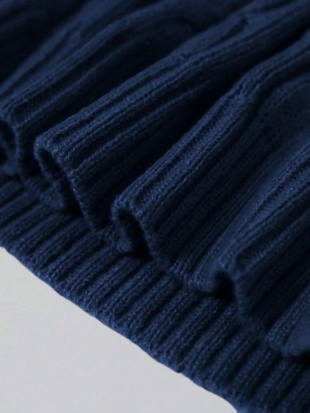 Blue Casual Men's Half-Zip Knit Polo Sweater